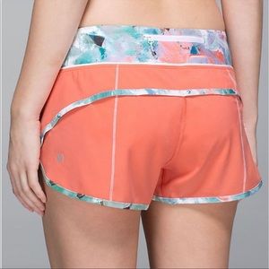 Lululemon Speed Short *4-way Stretch in Plum Peach / Blushed Illusion Multi